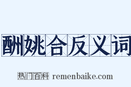 酬姚合反义词是什么意思的图片